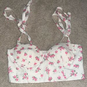 Zara floral cropped tank top